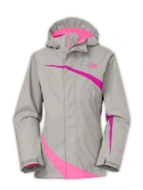 The North Face Hyvent 3 In 1 Jacket - Gray with Bright Pink Accents